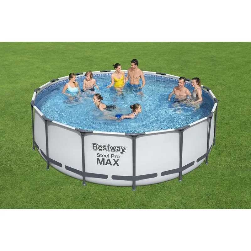 Bestway 56438 Каркасный бассейн Steel Pro Max 457х122см, 16015л, фил.-насос 3028л/ч, лестница, тент